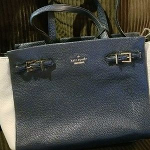 Lowered price!  Kate Spade navy and cream purse